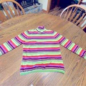 Talbots PS stripes turtle neck pull over sweater.